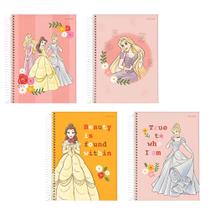 Kit c/ 4 caderno univ. das princesas 80 folhas - jandaia