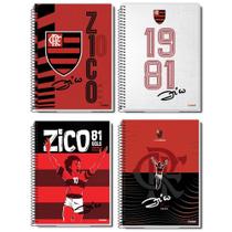 Kit c/4 cadernos esp. 160f flamengo zico sortido - credeal Kit c/4 cadernos esp. 160f flamengo zico sortido - credeal