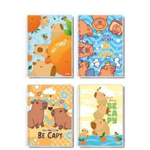 Kit c/4 cadernos espiral 160f be capy capivara sortido - credeal