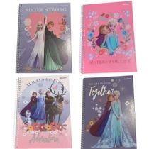 Kit c/4 cadernos espiral univ. frozen c/ 80 folhas - jandaia