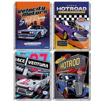 Kit c/ 4 cadernos univ. super cars c/ 80 folhas - credeal
