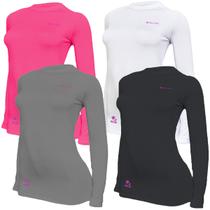 Kit C/ 4 Camisas Feminino Stigli Pro Proteção Solar FPU 50 Manga Longa Luna Poliamida N