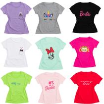 Kit c/ 4 camisetas baby look infantil/juvenil 2 á16