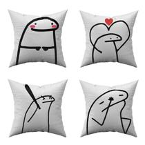 Kit c/ 4 Capas de Almofadas Flork Meme Humores 45cm x 45cm Kit c/ 4 Capas de Almofadas Flork Meme Humores 45cm x 45cm