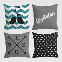 Kit C/ 4 Capas De Almofadas Love Flecha 40x40cm Oxford