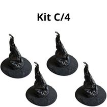 KIt C/4 Chapéu de Bruxa Mago Gandalf Retorcido Halloween