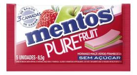Kit c/ 4 Chicle Mentos Pure Fruit Morango Maca Framboesa