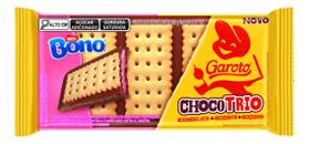 Kit c/ 4 Chocolate Chocotrio Biscoito Bono Recheio Morango