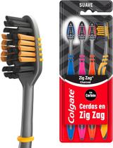 Kit c/ 4 Colgate ZigZag Carvao - Escova Dental, 4 unidades Kit c/ 4 Colgate ZigZag Carvao - Escova Dental, 4 unidades