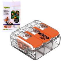 KIT C/ 4 CONEXÃO AUTOMÁTICA 3P 221-413 32A 0,14-4mm² WAGO KIT C/ 4 CONEXÃO AUTOMÁTICA 3P 221-413 32A 0,14-4mm² WAGO