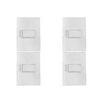Kit C/4 - Conjunto Ilumi Vivaz Branco Com Placa 1 Simples...