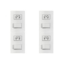 Kit C/4 - Conjunto Ilumi Vivaz Branco Com Placa 1 Simples... Kit C/4 - Conjunto Ilumi Vivaz Branco Com Placa 1 Simples...