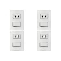 Kit C/4 - Conjunto Ilumi Vivaz Branco Com Placa 1 Simples...