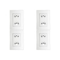 Kit C/4 - Conjunto Ilumi Vivaz Branco Com Placa 2 Tomadas... Kit C/4 - Conjunto Ilumi Vivaz Branco Com Placa 2 Tomadas...