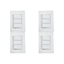 Kit C/4 - Conjunto Ilumi Vivaz Branco Com Placa 3 Simples... Kit C/4 - Conjunto Ilumi Vivaz Branco Com Placa 3 Simples...