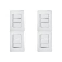 Kit C/4 - Conjunto Ilumi Vivaz Branco Com Placa 3 Simples... Kit C/4 - Conjunto Ilumi Vivaz Branco Com Placa 3 Simples...