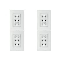 Kit C/4 - Conjunto Ilumi Vivaz Branco Com Placa 3 Tomadas... Kit C/4 - Conjunto Ilumi Vivaz Branco Com Placa 3 Tomadas...