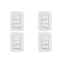 Kit C/4 - Conjunto Peesa Alfa 1507A 3 interruptores Simpl...