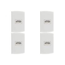 Kit C/4 - Conjunto Peesa Alfa 1541 1Tomada 10A Branco Kit C/4 - Conjunto Peesa Alfa 1541 1Tomada 10A Branco