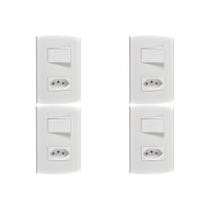 Kit C/4 - Conjunto Peesa Alfa 1543A 1 Interruptor Sim.Tomada .