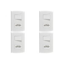 Kit C/4 - Conjunto Peesa Alfa 1543B 1 Interruptor Par.Tomada ..