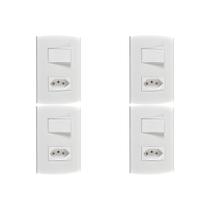 Kit C/4 - Conjunto Peesa Alfa 1543B 1 Interruptor Par.Tomada ..