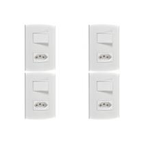 Kit C/4 - Conjunto Peesa Alfa 1543B 1 Interruptor Par.Tomada .