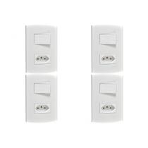Kit C/4 - Conjunto Peesa Alfa 1546A 1 Interruptor Sim.Tomada ..