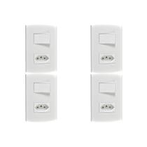 Kit C/4 - Conjunto Peesa Alfa 1546A 1 Interruptor Sim.Tomada ..