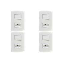 Kit C/4 - Conjunto Peesa Alfa 1546A 1 Interruptor Sim.Tomada .