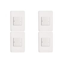 Kit C/4 - Conjunto Perlex Aros 4X2 Branco Com Placa(1Bipo...