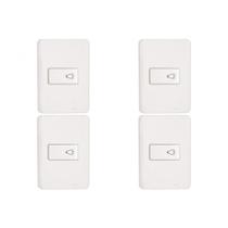 Kit C/4 - Conjunto Perlex Aros 4X2 Branco Com Placa(1Camp...