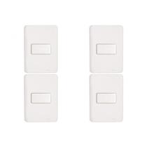 Kit C/4 - Conjunto Perlex Aros 4X2 Branco Com Placa(1Para...
