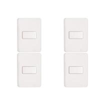 Kit C/4 - Conjunto Perlex Aros 4X2 Branco Com Placa(1Para...