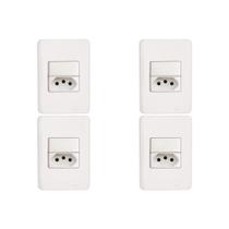 Kit C/4 - Conjunto Perlex Aros 4X2 Branco Com Placa(1Para... Kit C/4 - Conjunto Perlex Aros 4X2 Branco Com Placa(1Para...