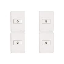 Kit C/4 - Conjunto Perlex Aros 4X2 Branco Com Placa(1Toma... Kit C/4 - Conjunto Perlex Aros 4X2 Branco Com Placa(1Toma...