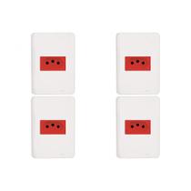 Kit C/4 - Conjunto Perlex Aros 4X2 Branco Com Placa(1Toma...