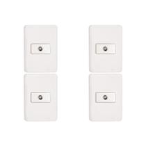 Kit C/4 - Conjunto Perlex Aros 4X2 Branco Com Placa(1Toma... Kit C/4 - Conjunto Perlex Aros 4X2 Branco Com Placa(1Toma...