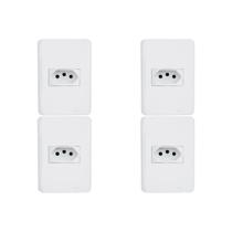 Kit C/4 - Conjunto Perlex Aros 4X2 Branco Com Placa(1Toma... Kit C/4 - Conjunto Perlex Aros 4X2 Branco Com Placa(1Toma...
