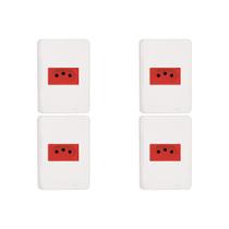 Kit C/4 - Conjunto Perlex Aros 4X2 Branco Com Placa(1Toma... Kit C/4 - Conjunto Perlex Aros 4X2 Branco Com Placa(1Toma...