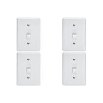Kit C/4 - Conjunto Perlex''Branca''Com Placa(1Bipolar) 2306