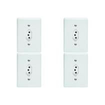 Kit C/4 - Conjunto Perlex''Branca''Com Placa(1Tomada 10A)...