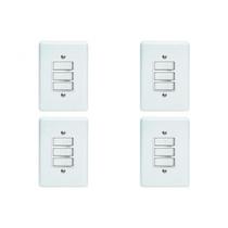 Kit C/4 - Conjunto Perlex''Branca''Com Placa(3Paralelo) 2...