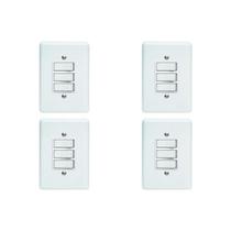 Kit C/4 - Conjunto Perlex''Branca''Com Placa(3Paralelo) 2...