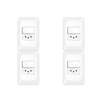Kit C/4 - Conjunto Pial Pop 4X2 Branco Com Placa (1Parale...