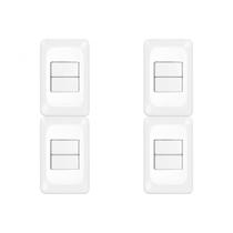 Kit C/4 - Conjunto Pial Pop 4X2 Branco Com Placa (1Simple... Kit C/4 - Conjunto Pial Pop 4X2 Branco Com Placa (1Simple...