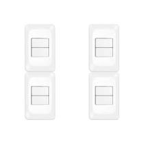 Kit C/4 - Conjunto Pial Pop 4X2 Branco Com Placa (2Parale... Kit C/4 - Conjunto Pial Pop 4X2 Branco Com Placa (2Parale...
