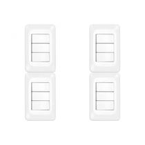 Kit C/4 - Conjunto Pial Pop 4X2 Branco Com Placa (3Parale...