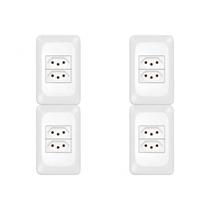Kit C/4 - Conjunto Pial Pop Modulo Com Placa 4X2 - 2 Toma...