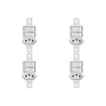 Kit C/4 - Conjunto Radial Pollar 1901130 2Pp 1Tomada 10A S/P